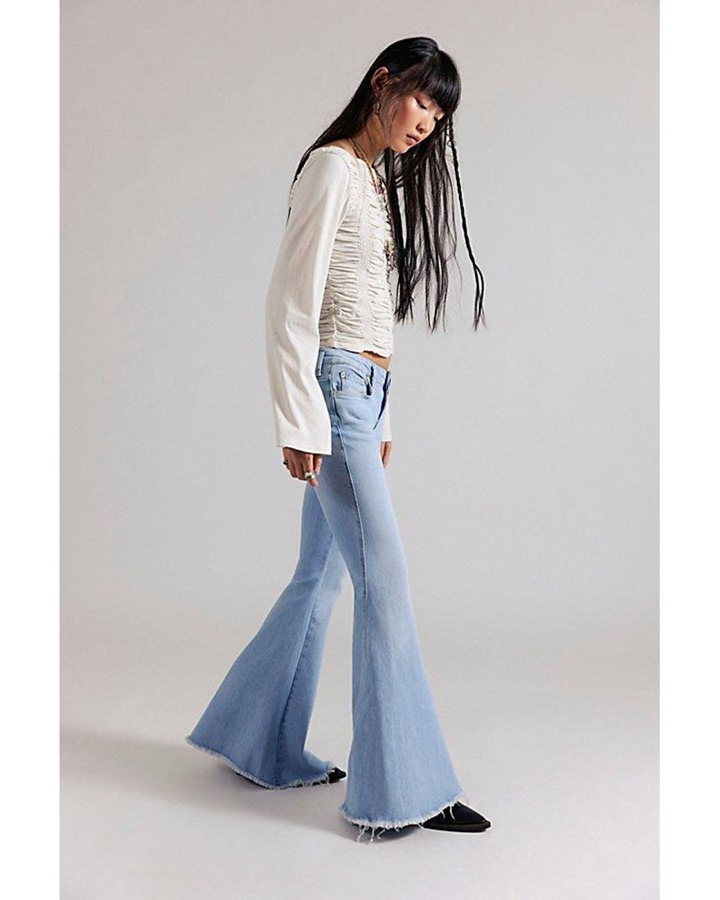 Free People Blue Emre Low-Rise Flare Jeans