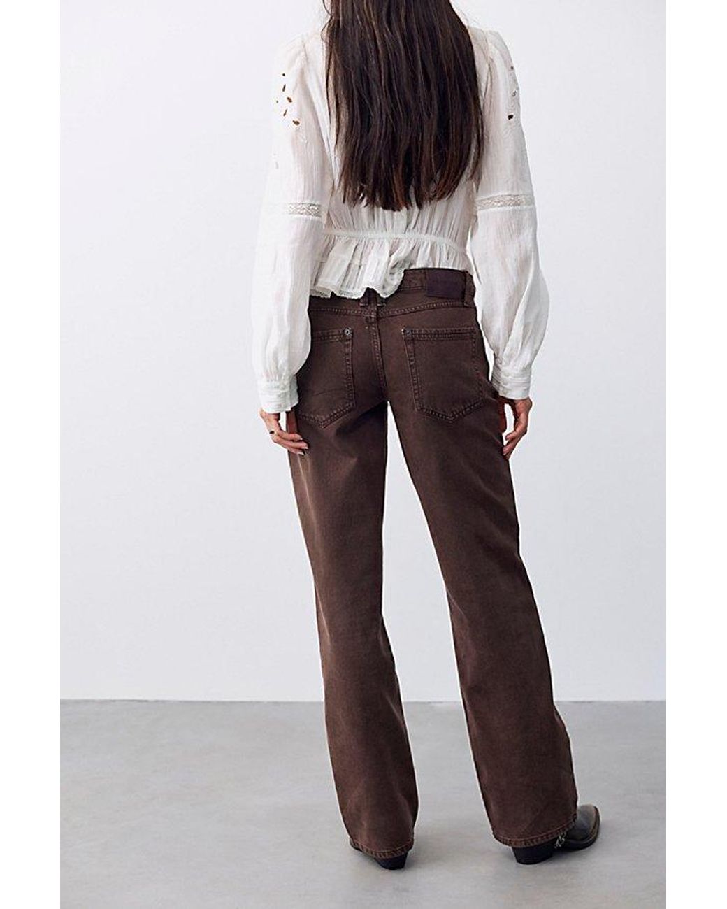Free People Brown We The Free Tennessee Low-Rise Boyfriend Jeans