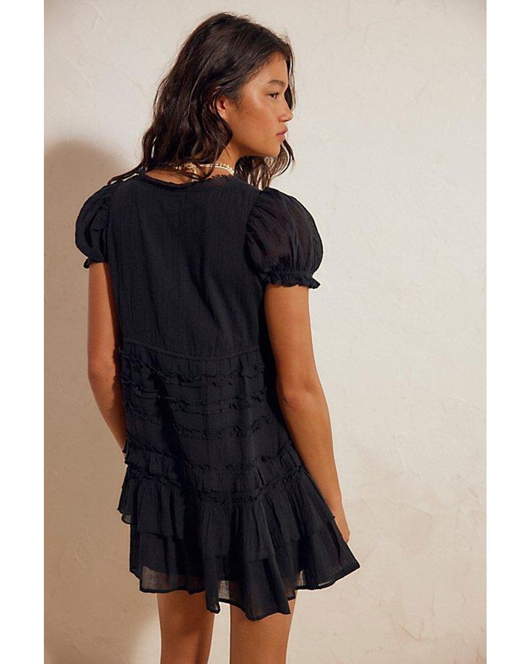Free People Darcy Mini Dress in Black | Lyst