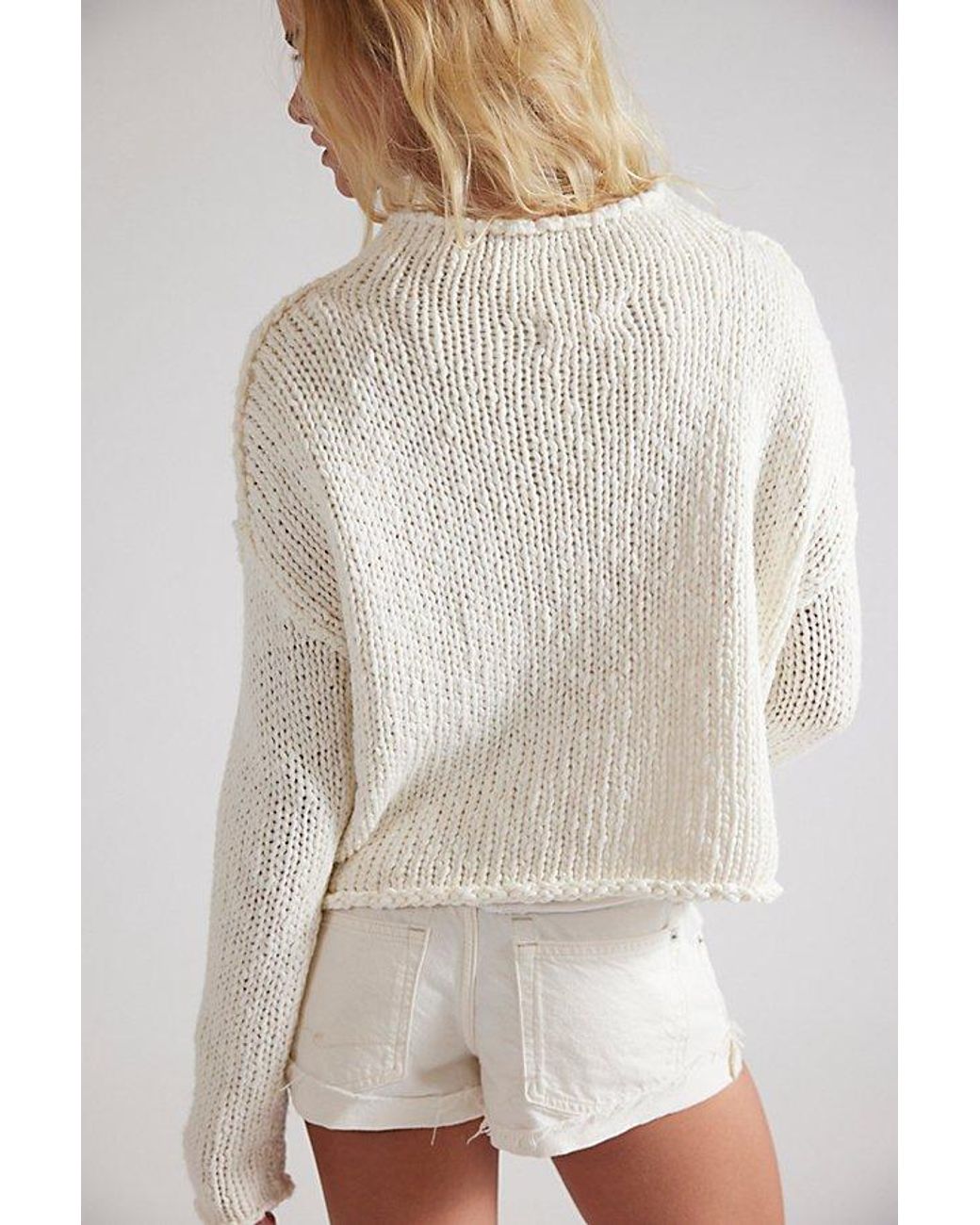 Free People Natural Opal Rollneck Knit Jumper