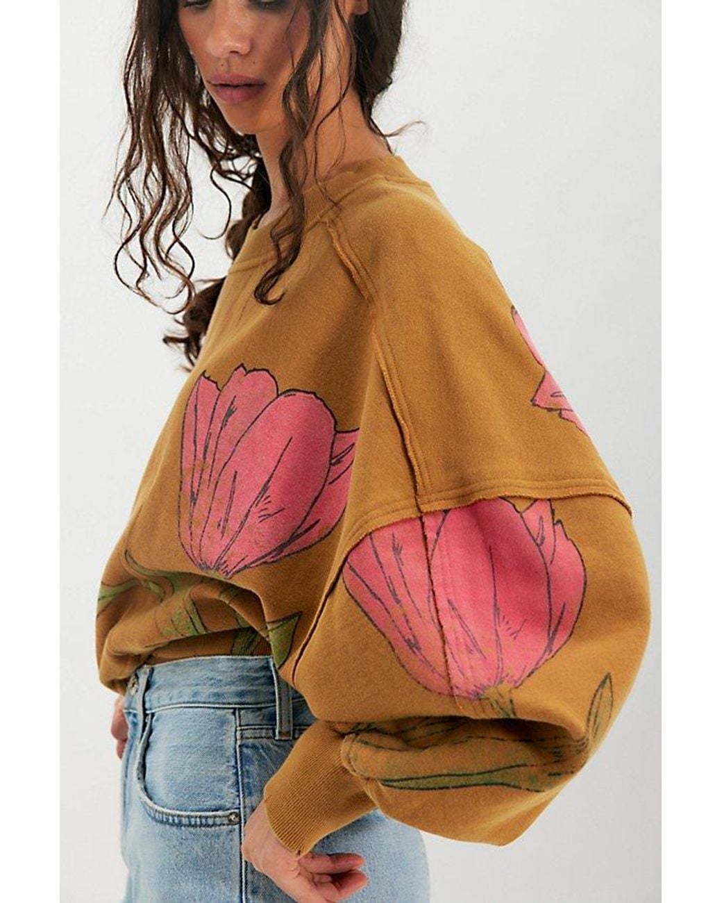 Free People Orange Gaia Sweatshirt