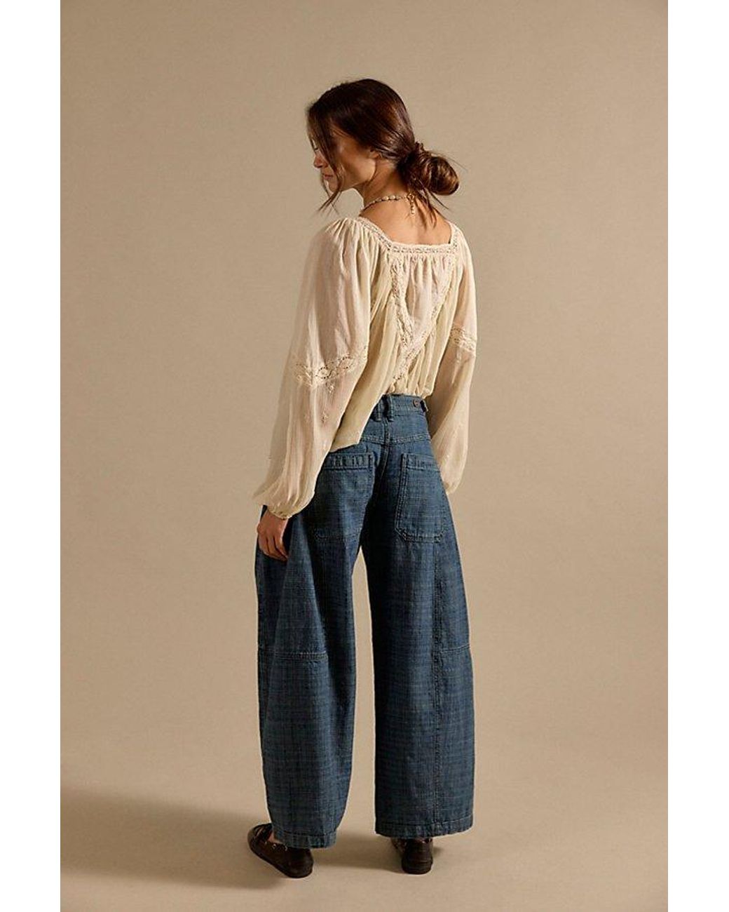 Free People Blue Free To Roam Cropped Jeans