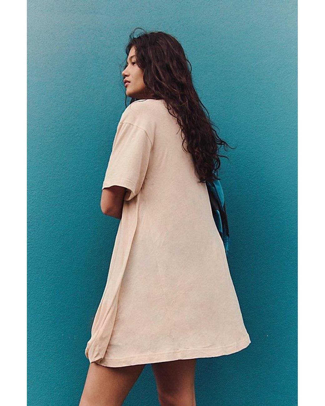 free-est Blue Shorebound Cotton-Jersey Mini Dress By