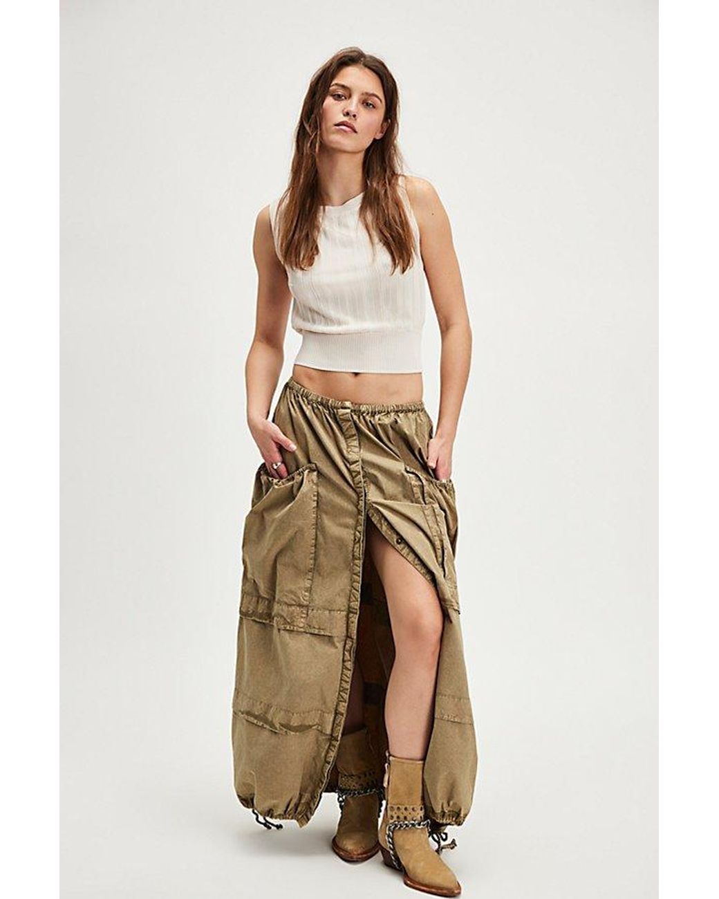 Free People Eloise Maxi Skirt in Natural | Lyst
