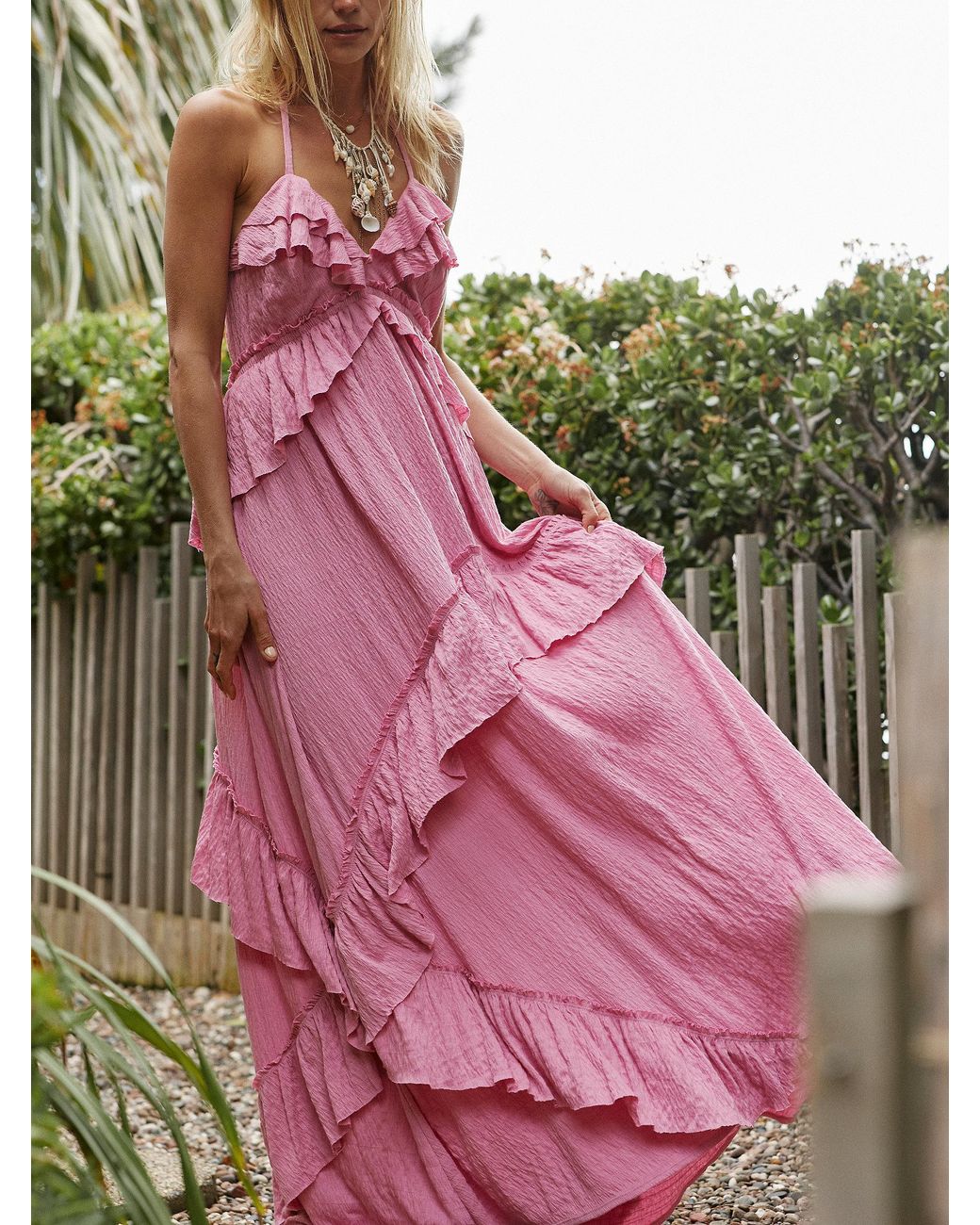 Free people pink top maxi dress