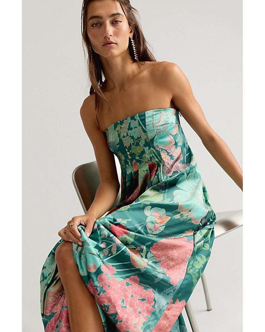 Free People Green Botanical Maxi Dress