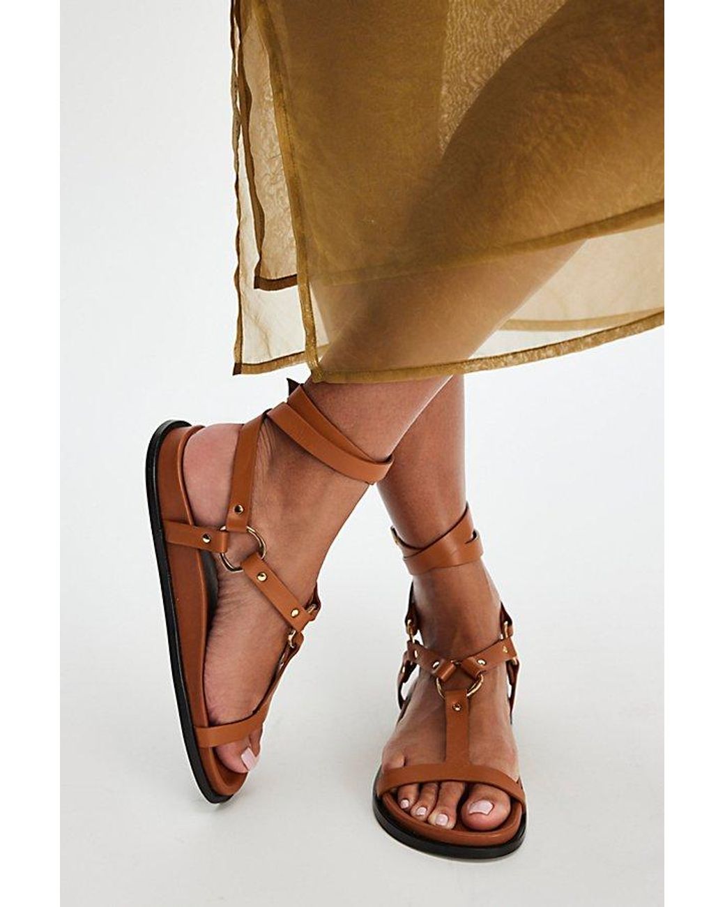 Alohas Kizzi Leather Sandals in Natural | Lyst