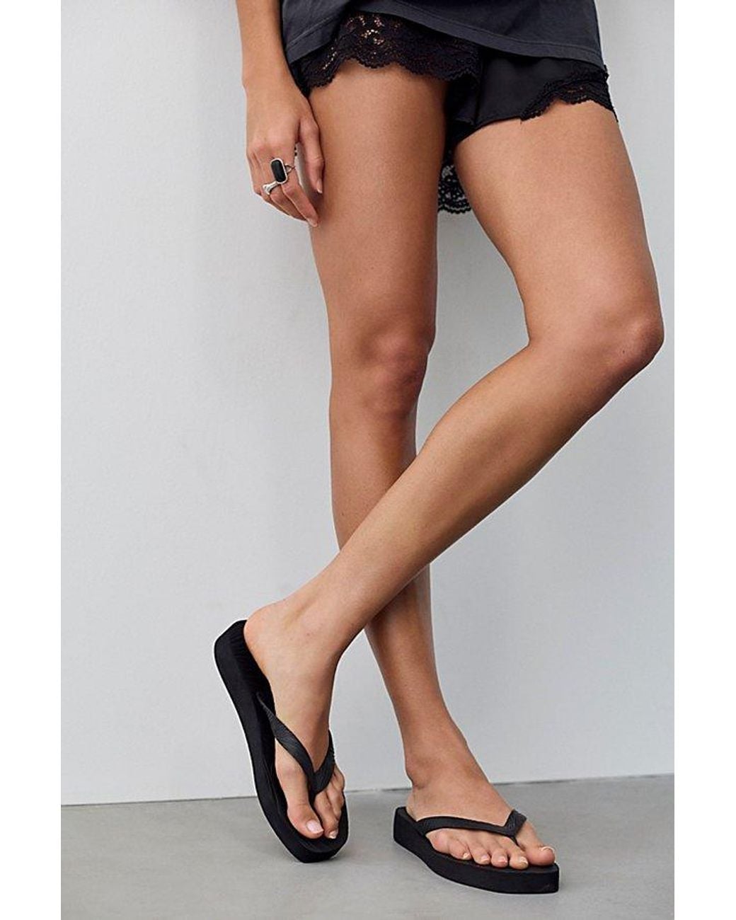 Sleeper Black Tapered Platform Flip Flops