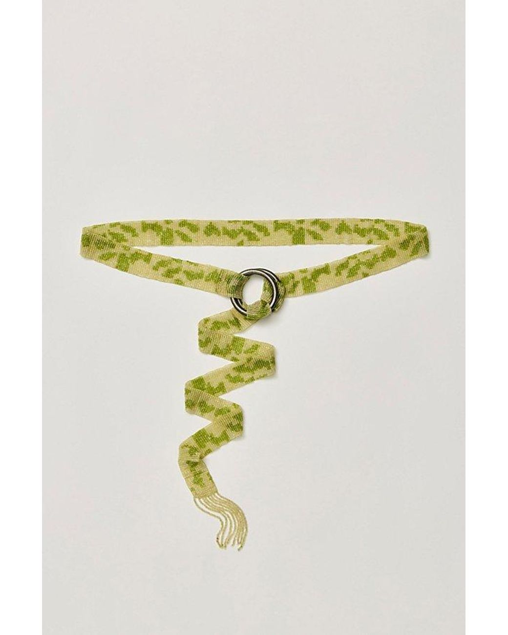 Free People Multicolor Bailey Beaded Print Wrap Belt