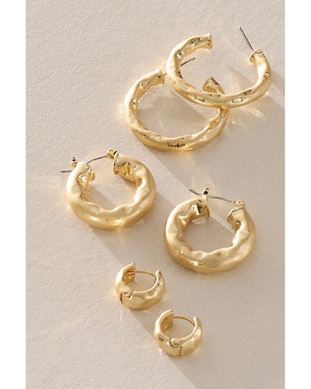 Free People Natural Plated Hoop Earring Set