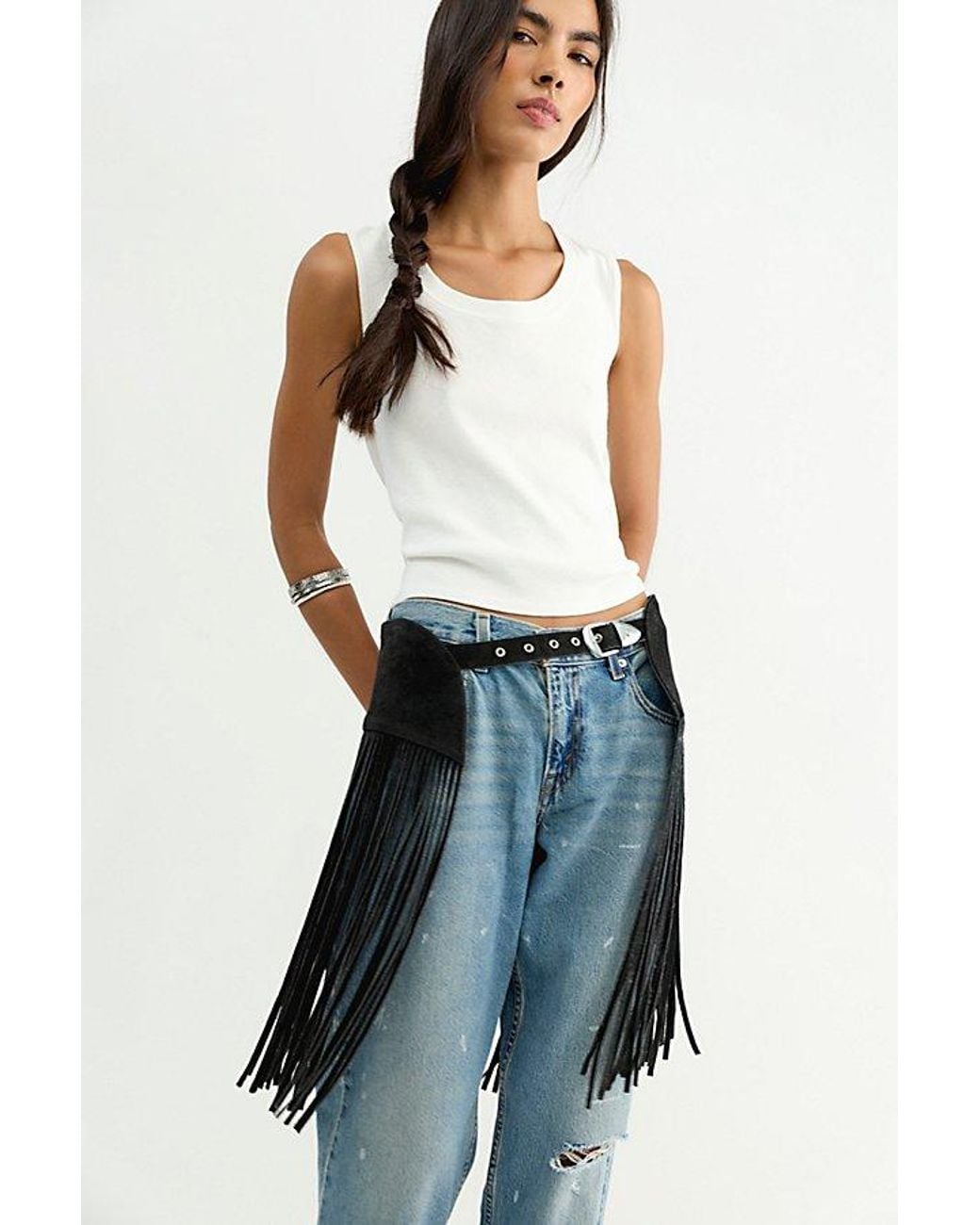Urban Outfitters Black Clean Stride Skirt Belt