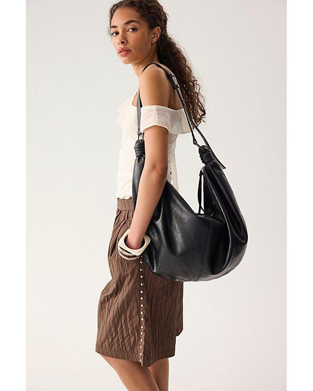 Free People Black Vegan Slouch Bag