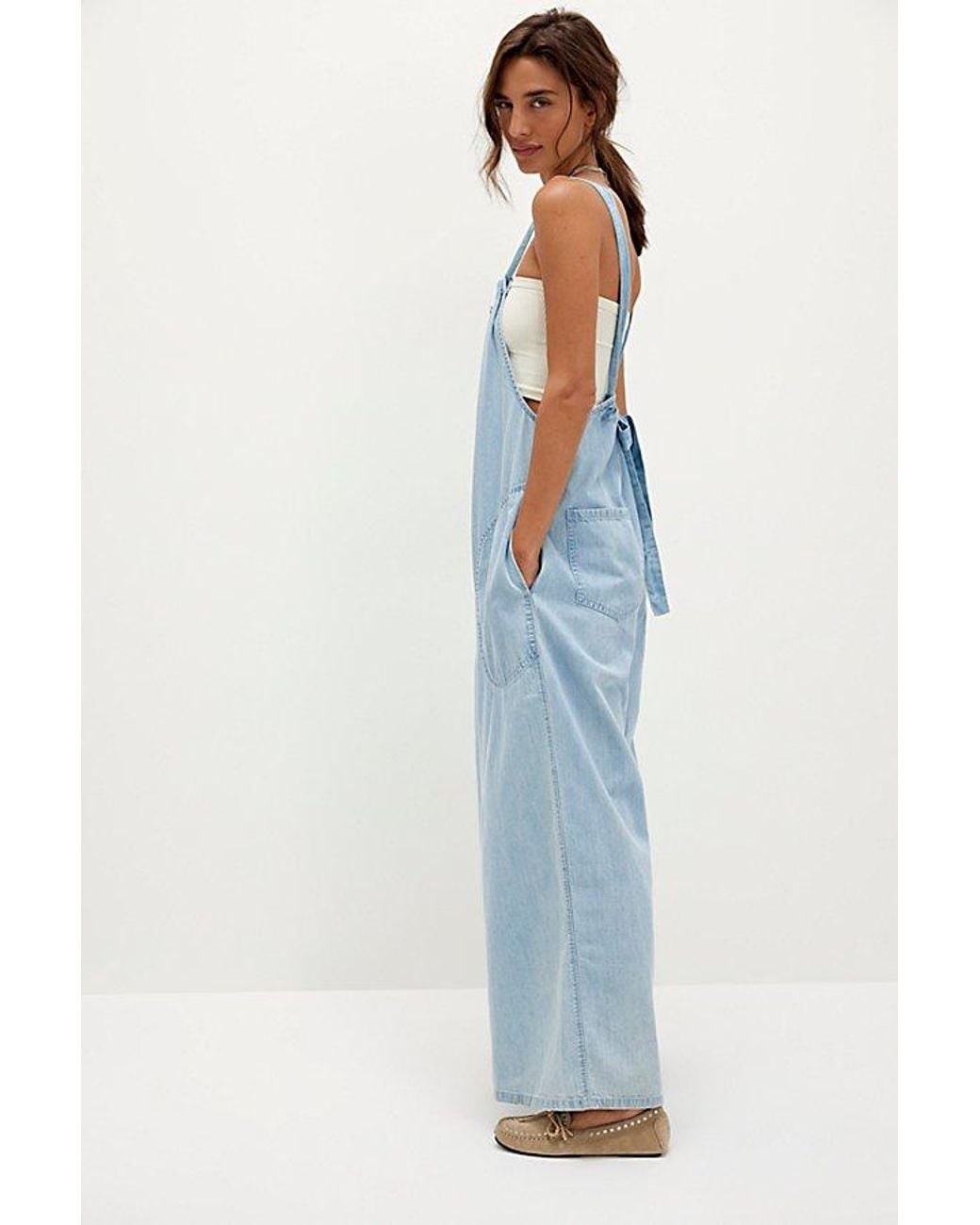 Free People Blue Freebird Jumpsuit