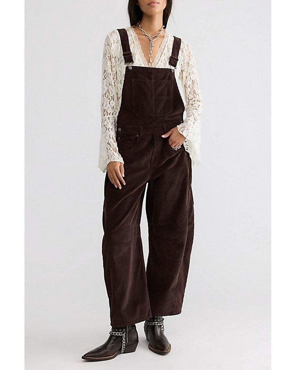 Free People Multicolor Good Luck Cord Overalls