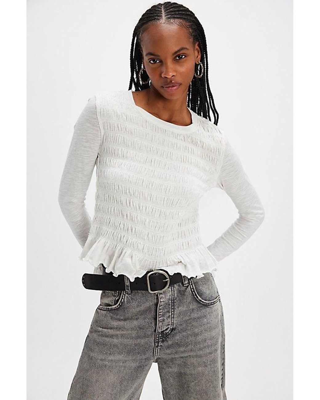 (取寄) フリーピープル レディース シルヴィー ティー Free People women Sylvie Tee Ivory 763A2786.jpg?crop=center&