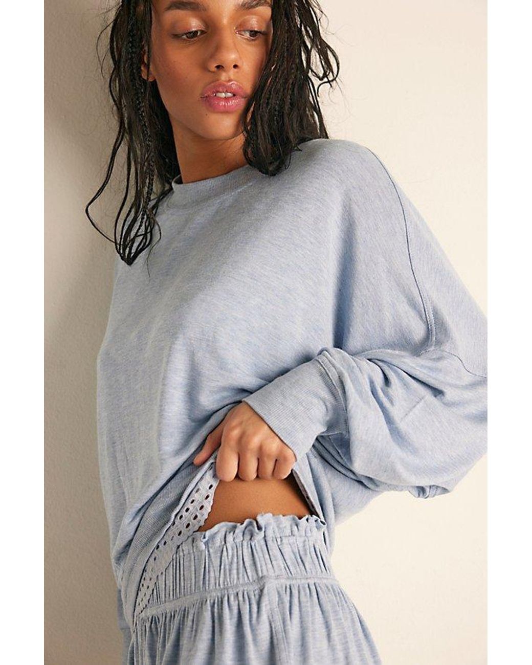 Intimately By Free People Blue Dream State Pullover By