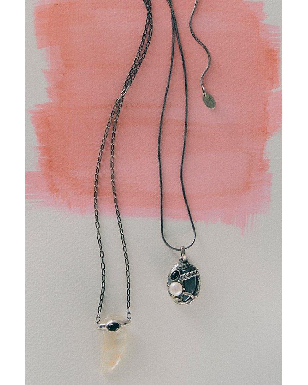 Pamela Love Gray X Free People Quartz Aris Pendant Necklace