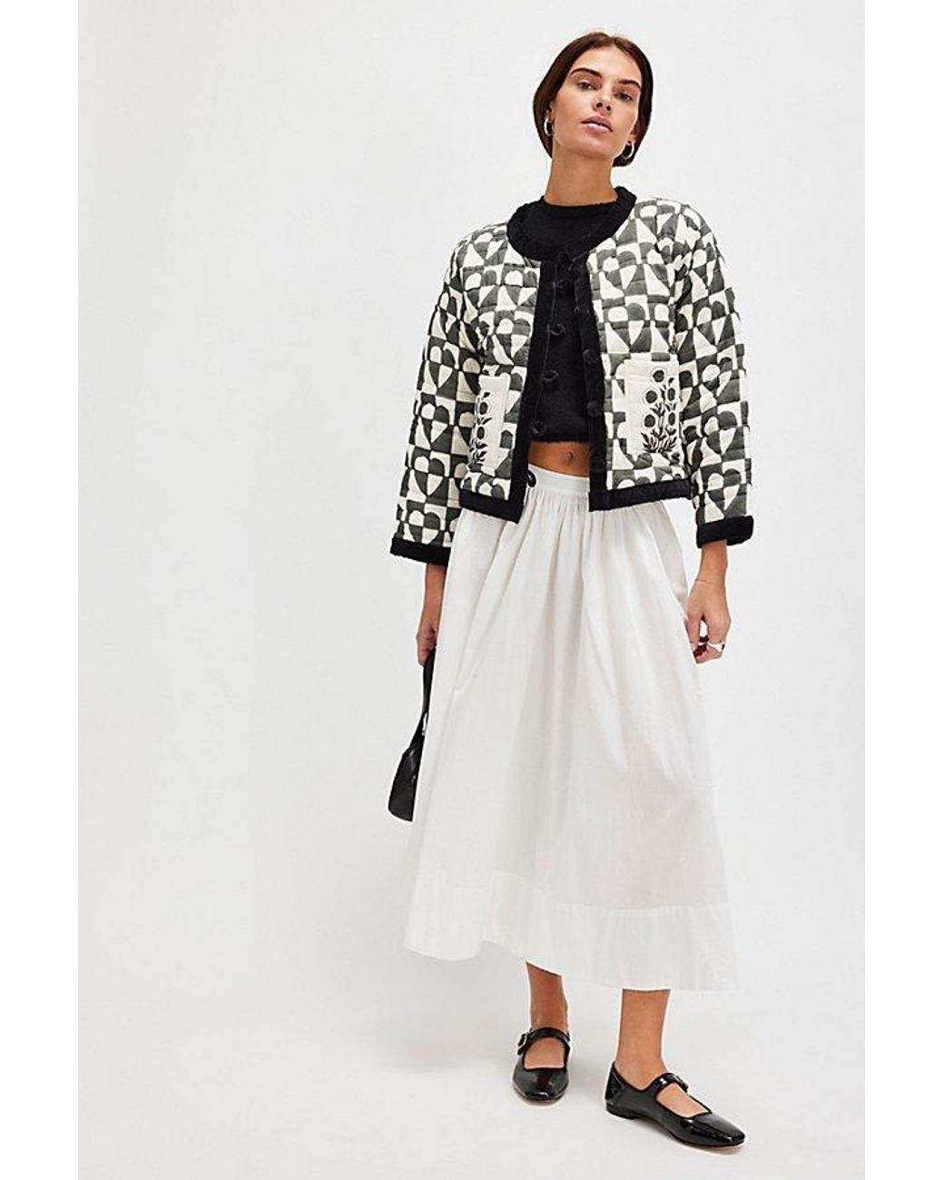 SZ Blockprints Poppy Heart Jacket in White | Lyst