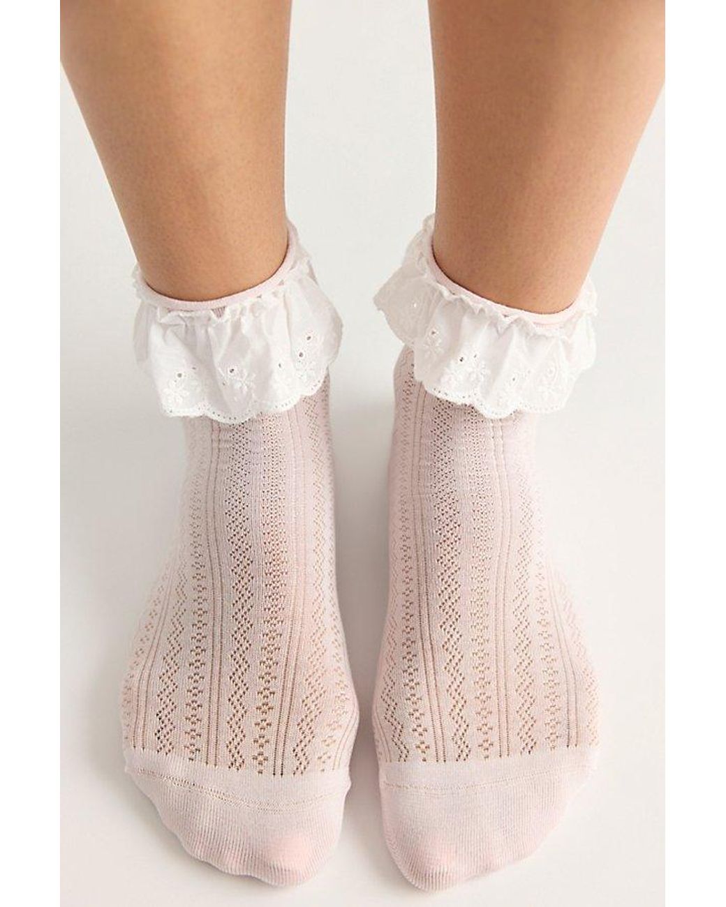 High Heel Jungle Pink Bobby Lace Frill Socks By