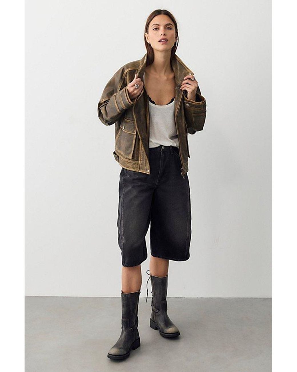 Free People Black Jax Articulated Cropped Jeans