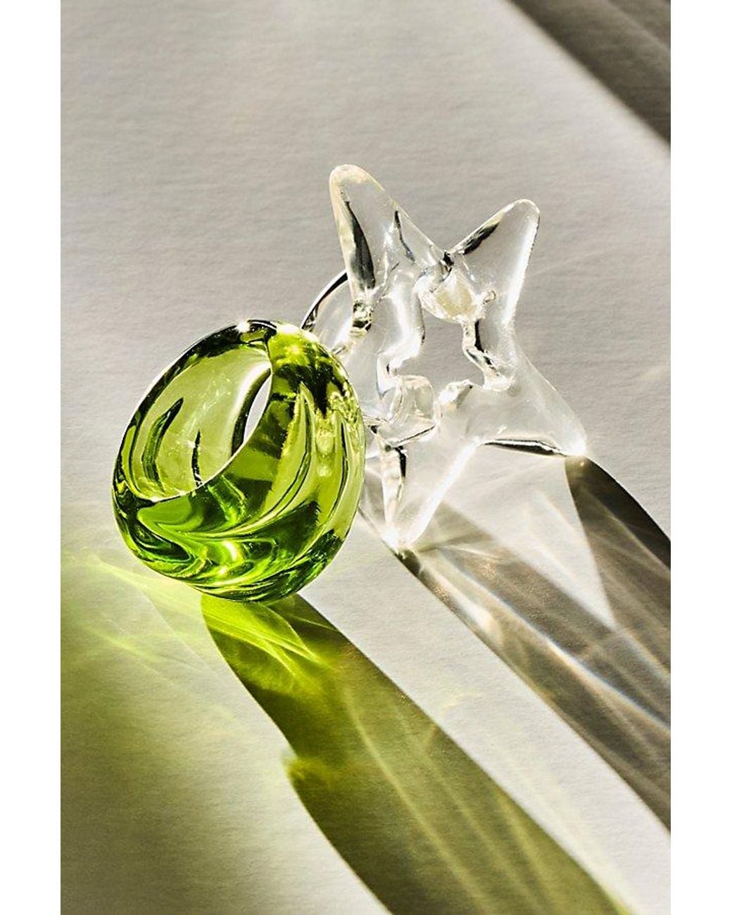 Free People Green Twisted Resin Ring