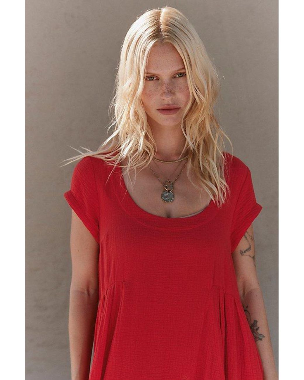 free-est Red Blaine Midi Dress By