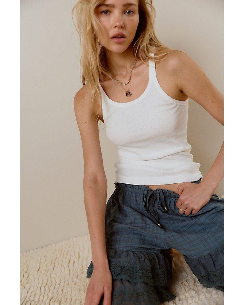 Intimately By Free People White Throw It On Tank Top By