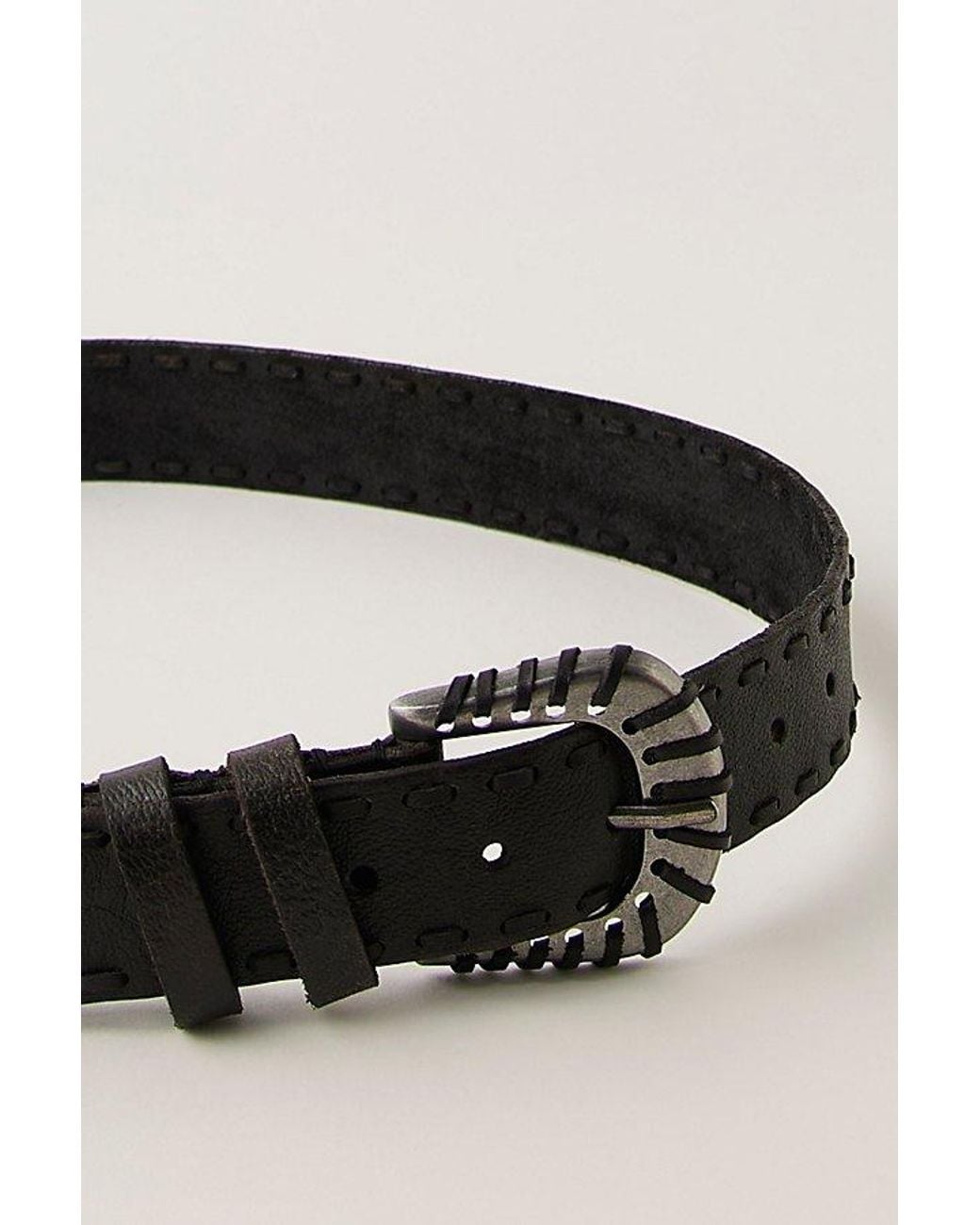 Free People Black Holt Leather Belt
