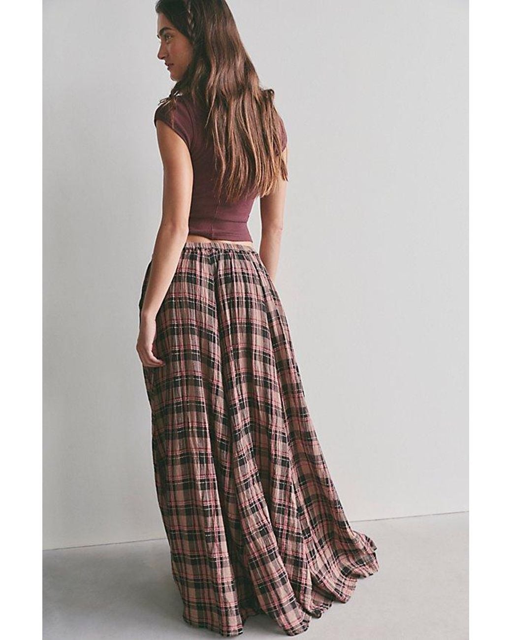 Free People Multicolor Ives Mid-Rise Pull-On Maxi Skirt