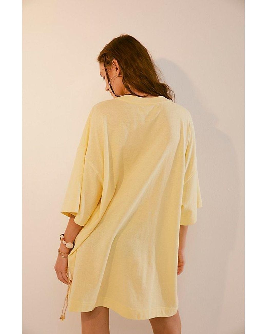 free-est Yellow Essential Extreme Tee Mini Dress By