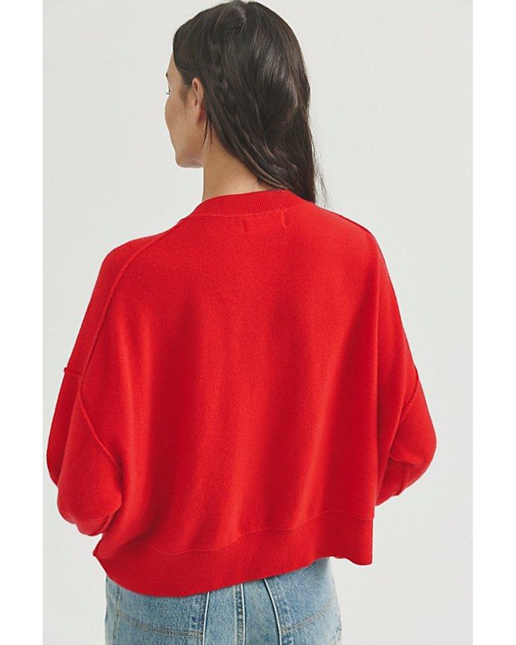 Free People Red Solstice Cashmere Pullover