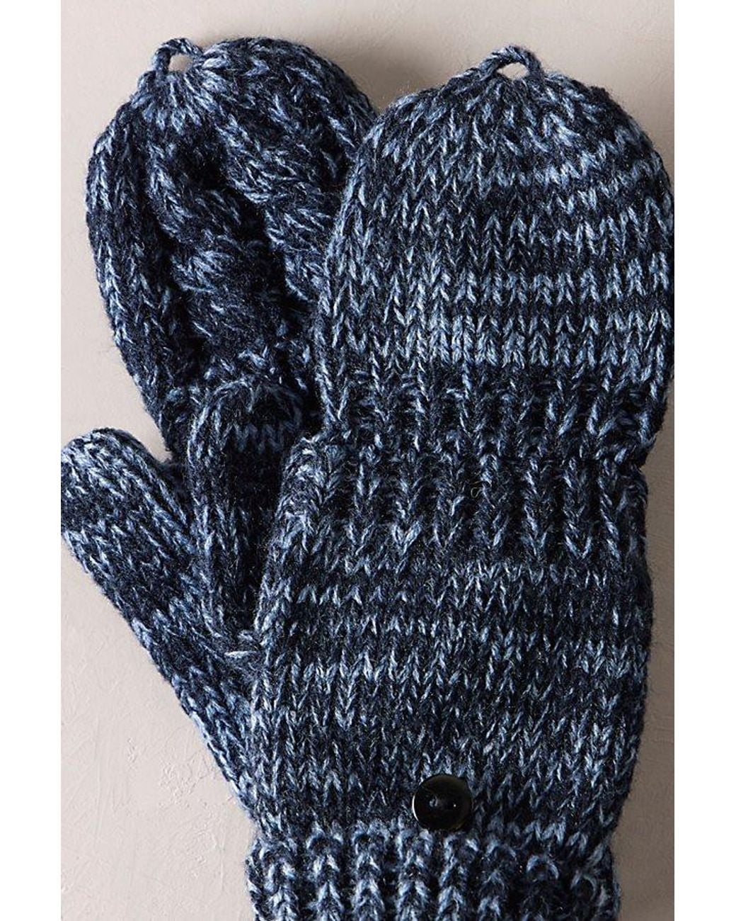 Free People Blue Marl It Pop Top Mittens