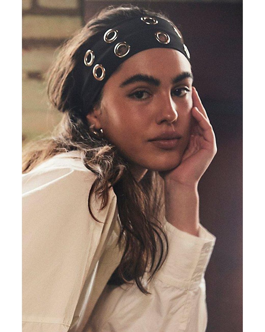 Free People Chloe Grommet Soft Headband in Black | Lyst display picture 1