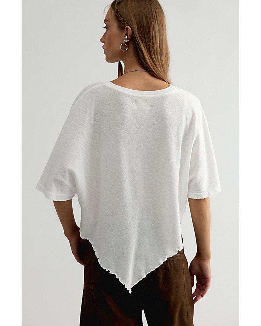 Free People White Rosalie Solid Tee