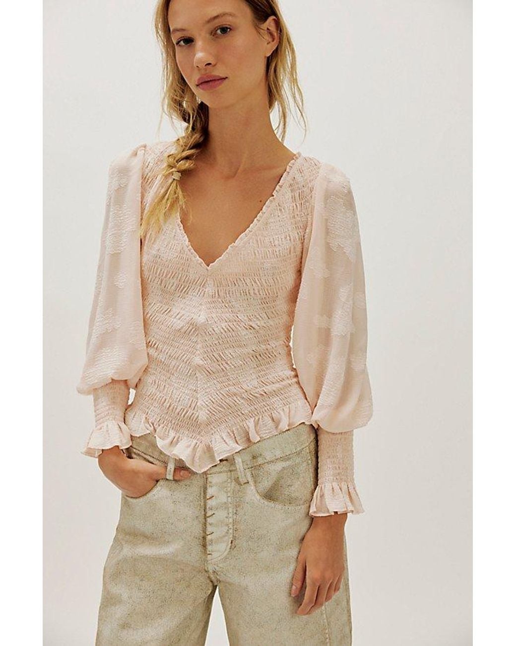 Free People Natural Smocked