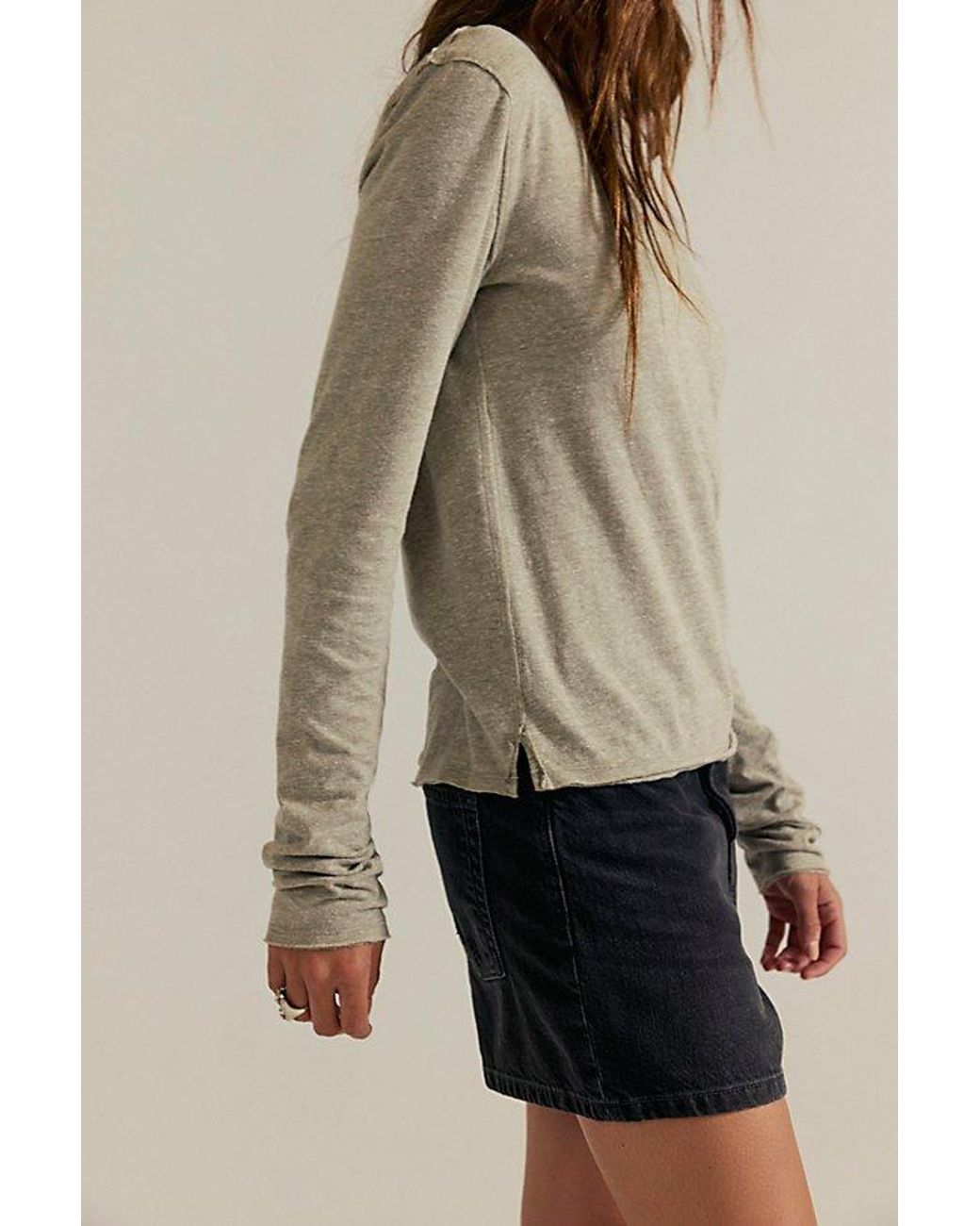 Free People Natural Nova Long-Sleeve Tee