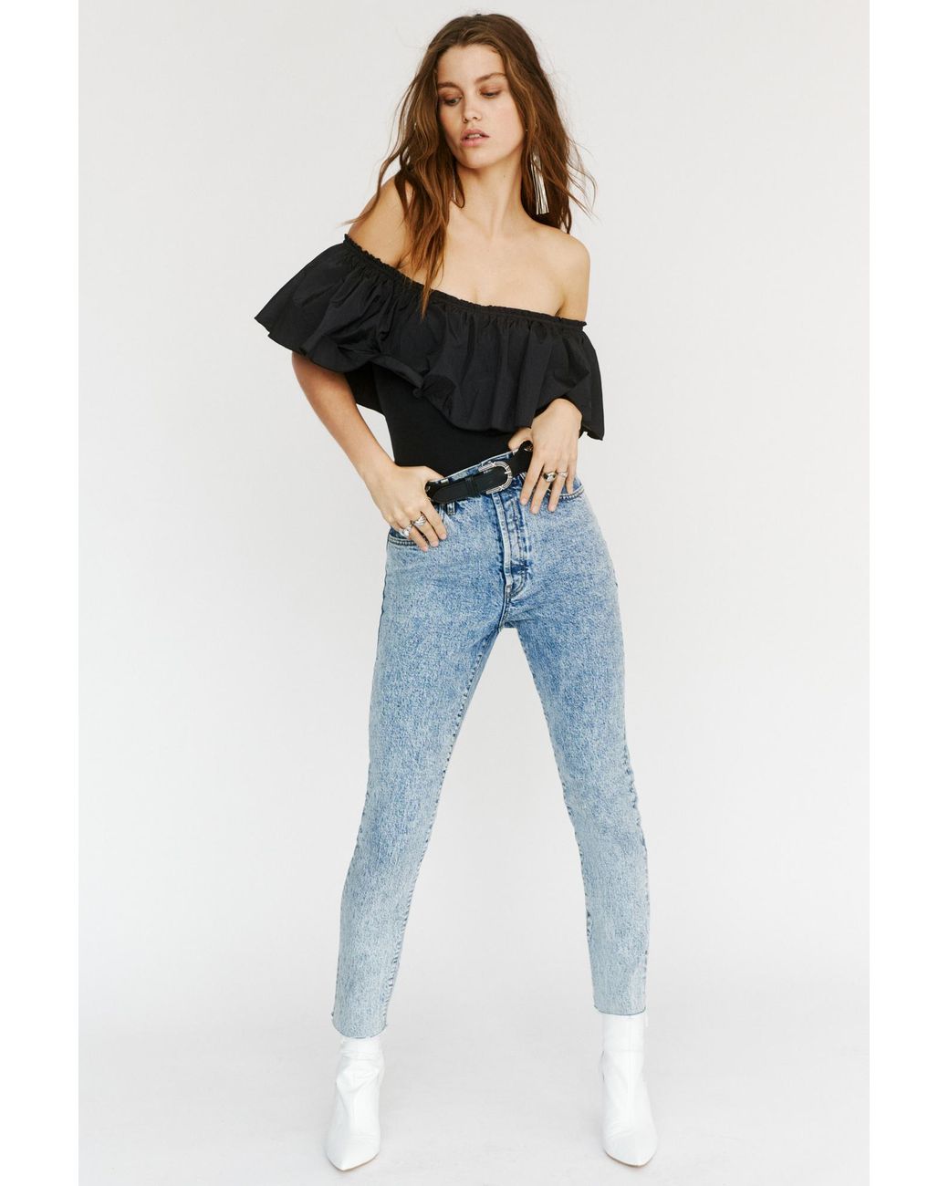 Free People Stella Skinny-acid Wash Jeans By We The Free in Blue | Lyst