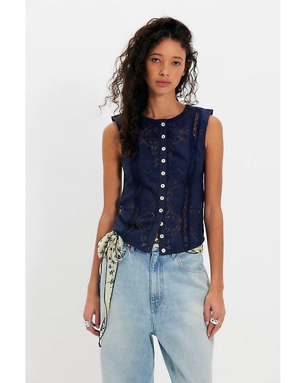 Free People Blue Jae Knit Top