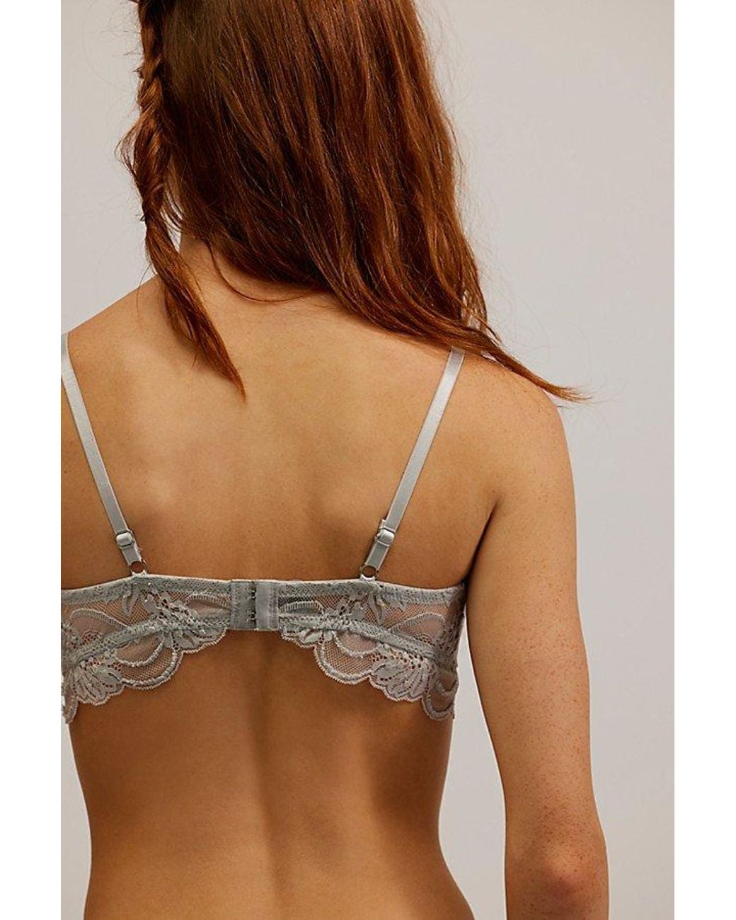Intimately By Free People Brown Last Dance Sheer Lace Plunge Triangle Bralette By