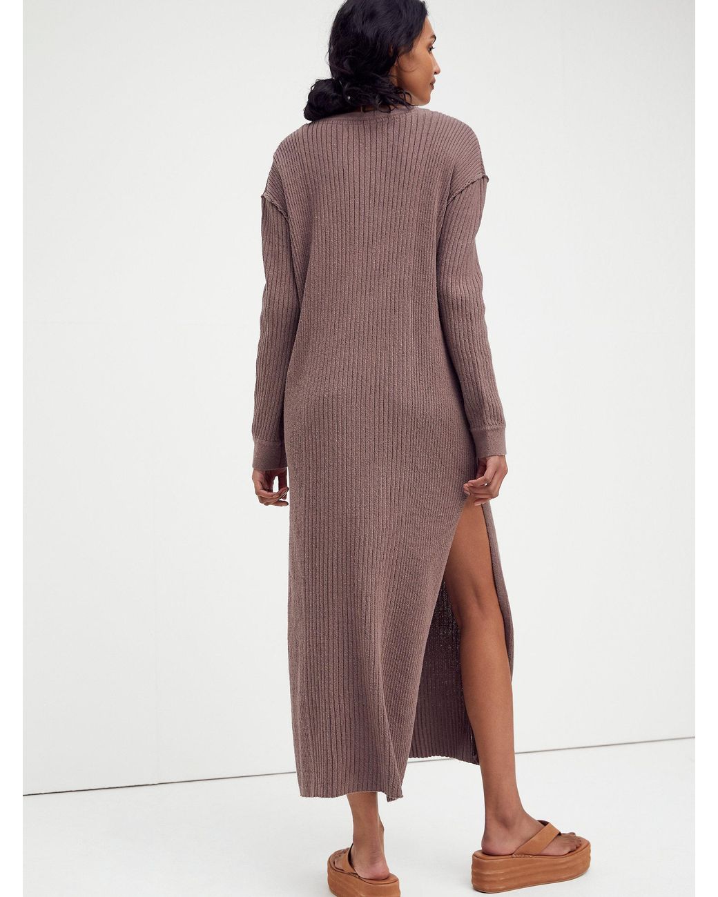 Free People Free Fall Sweater Maxi Dress in Brown Lyst