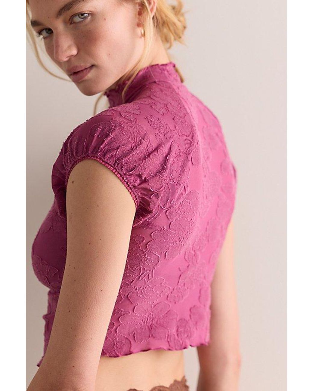 Intimately By Free People Pink Night Shift Crop Top By