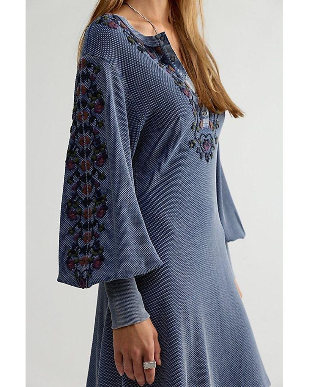 Free People Blue Freeze Frame Tee Midi Dress