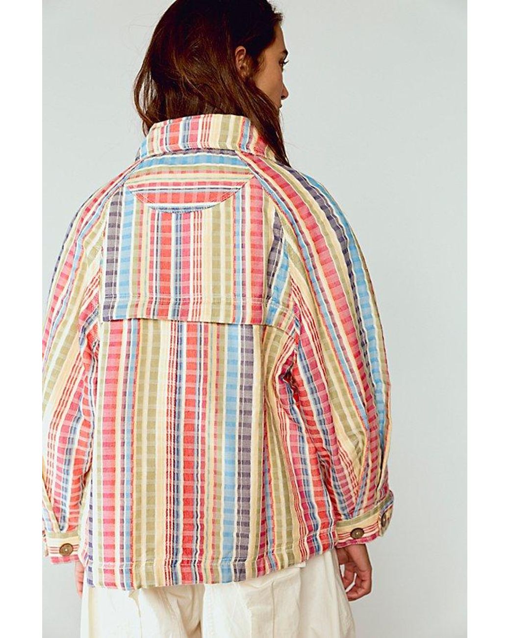 Free People White Jojo Beach Funnel-Neck Jacket