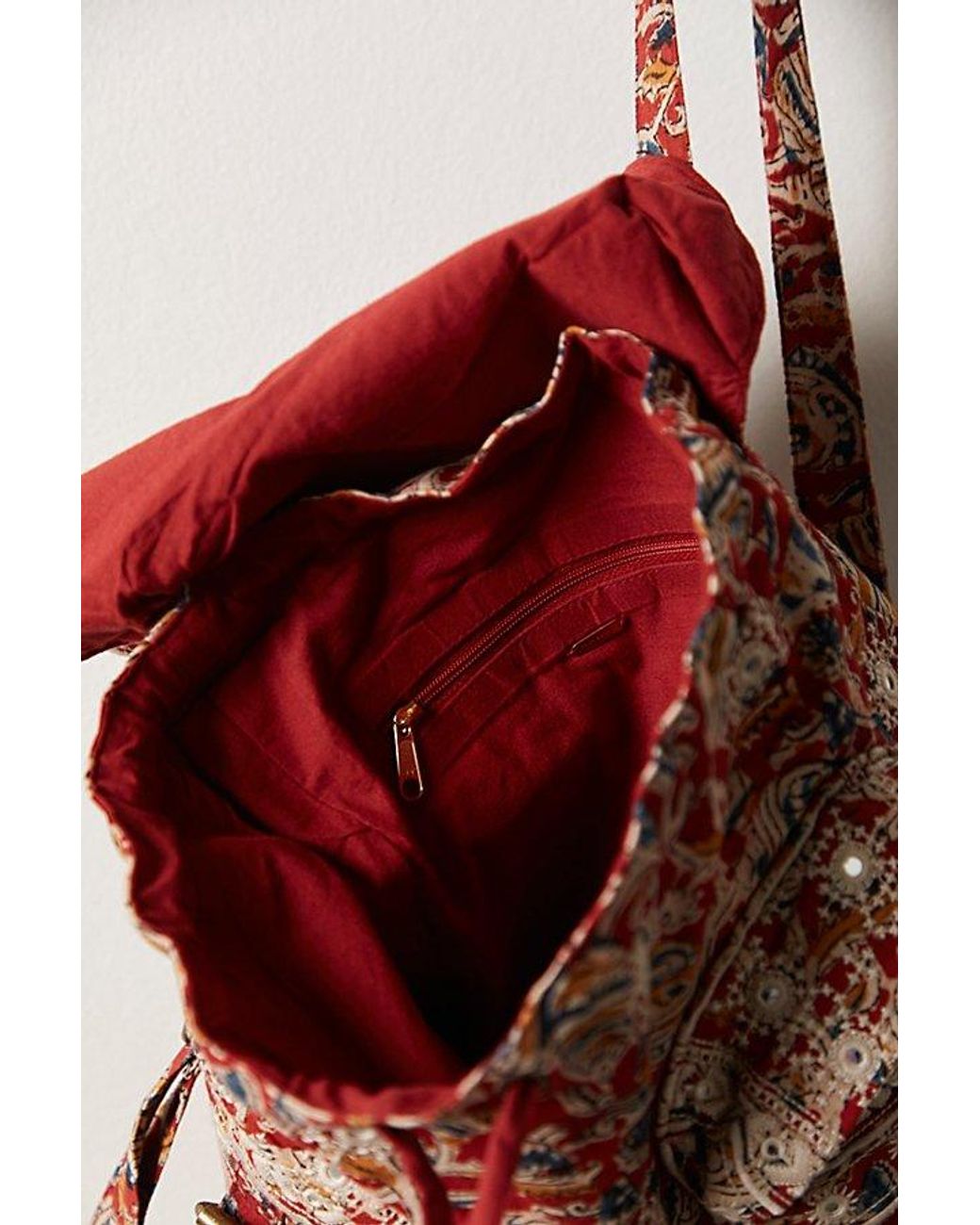 Free People Mia Mirrored backpack red one size boho festival EUC GMP_S23_Maya25_IrisRed_Front34.jpg main image 4
