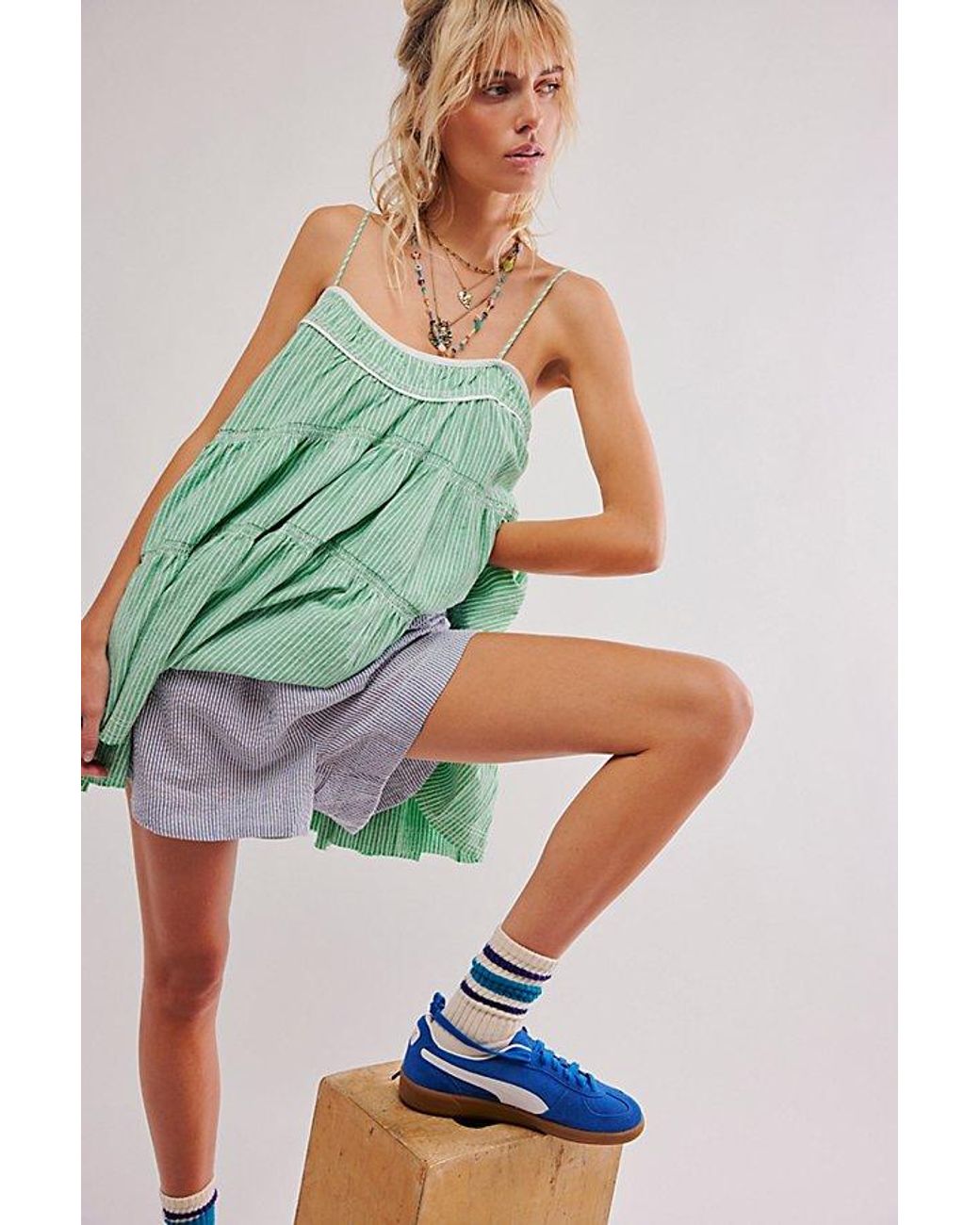 free people wilder days mini dress Free People Wilder Days Mini Dress in Green