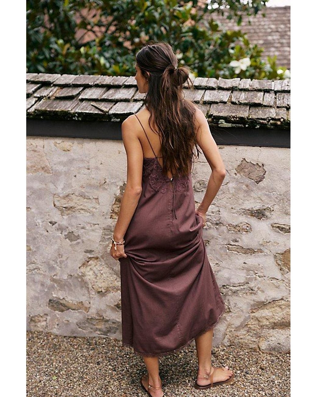free people brown slip dress Sky Dancing Midi in Womens dresses