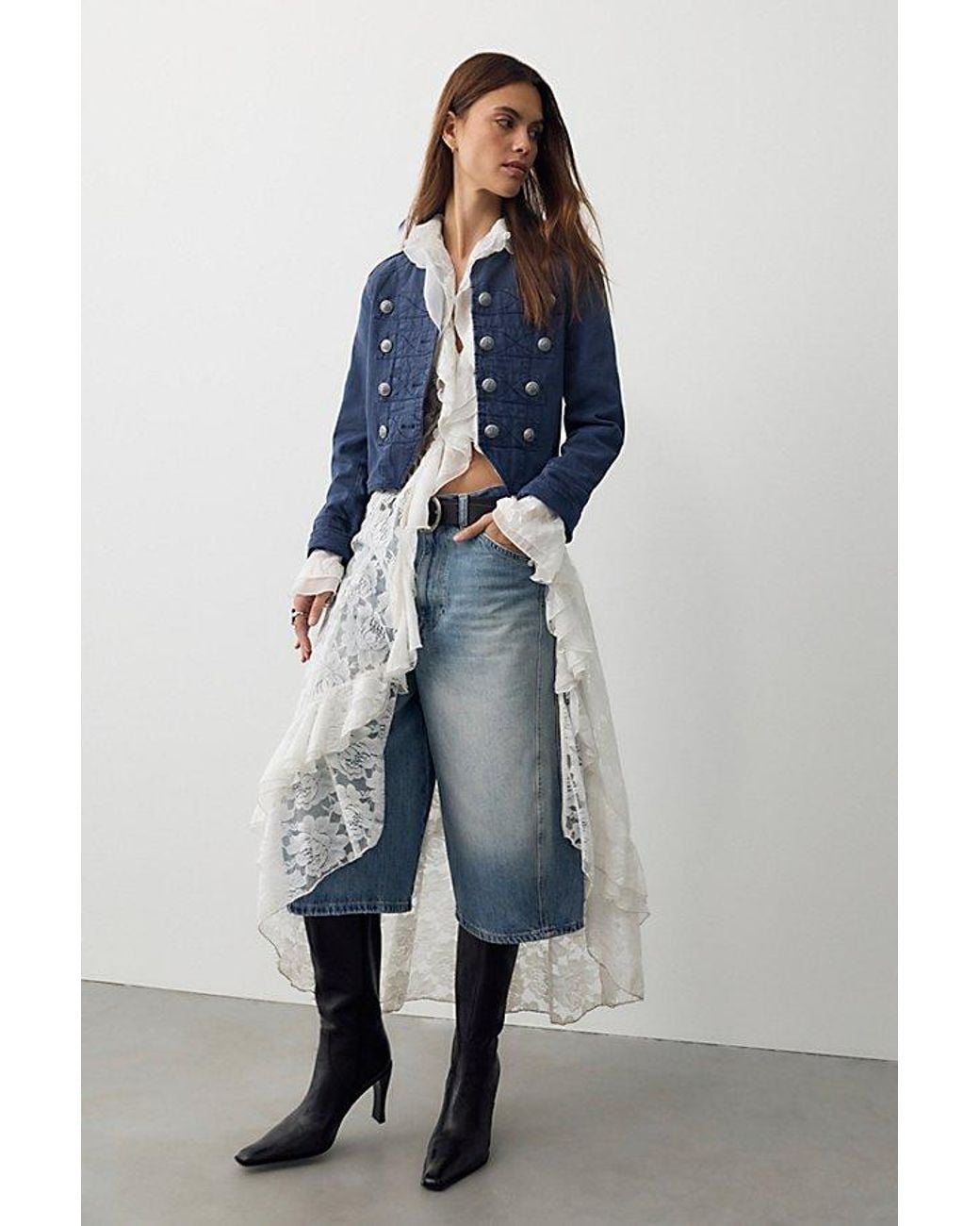Free People Blue Jax Articulated Cropped Jeans