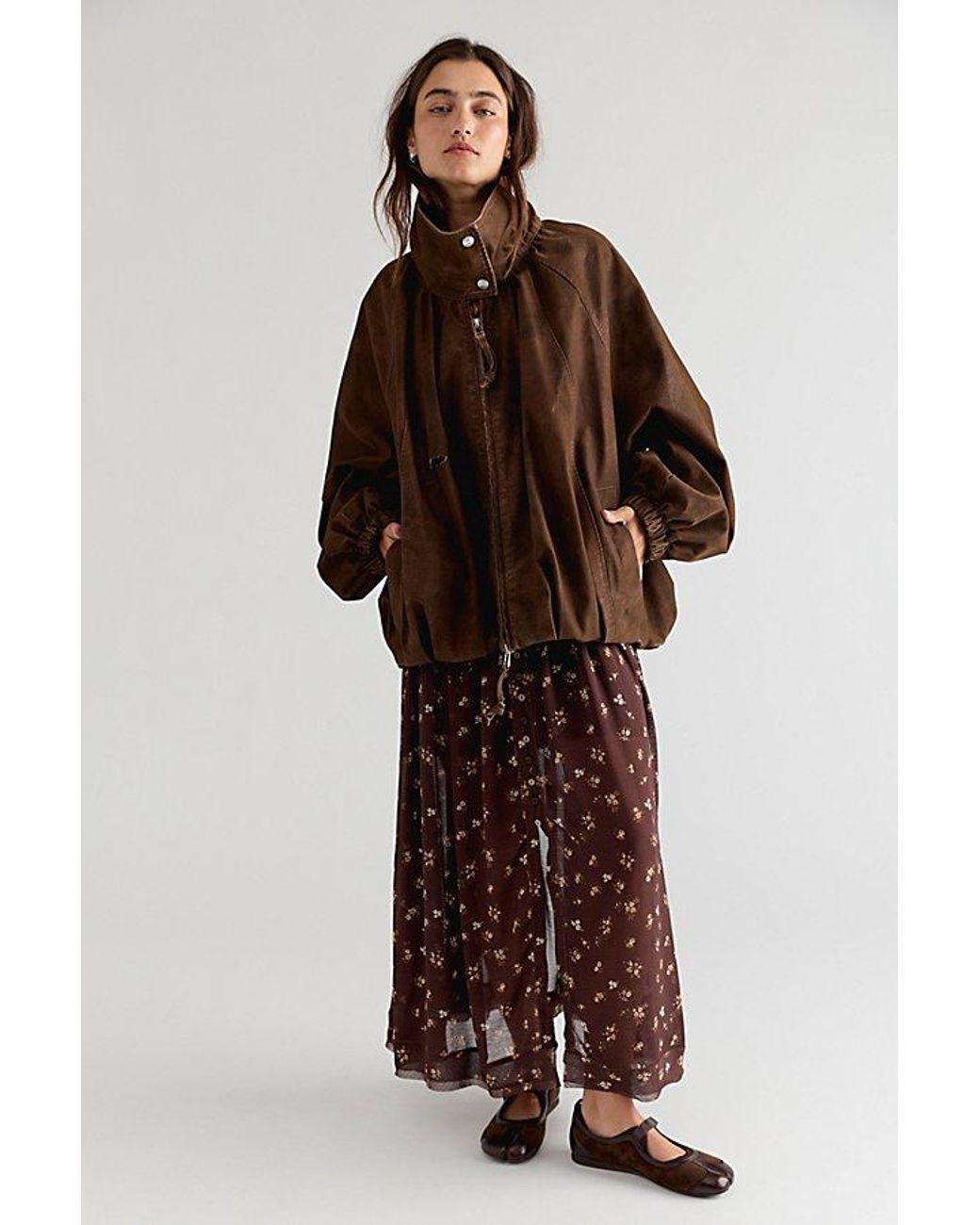 Free People Brown Falling Petals Maxi Dress