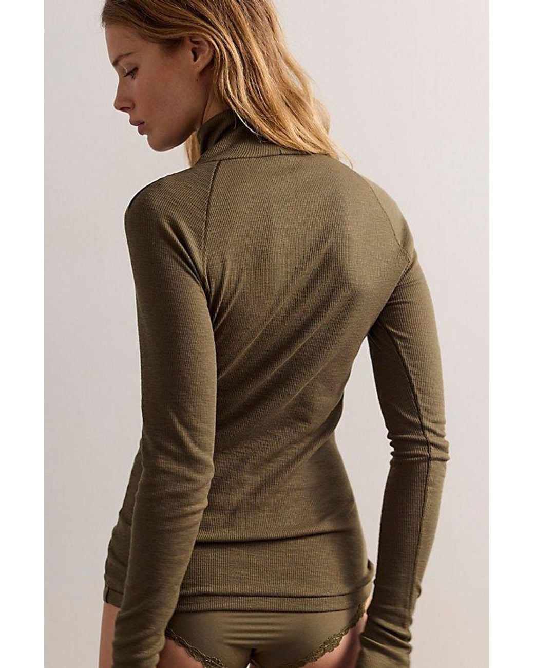 Intimately By Free People Brown Keeping It Light Ribbed Turtleneck Top By