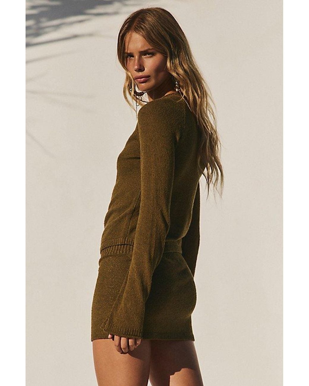 free-est Green Jodi Sweater Skirt Set By